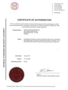 TSSA Certificate of Authorization QA451