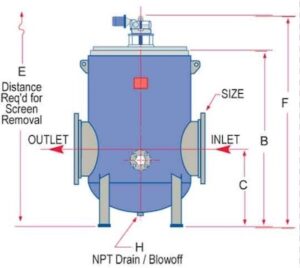 24 to 36 inch automatic strainer