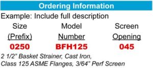 BFH125 ordering info box