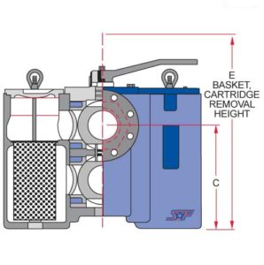 front view duplex strainer