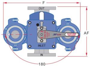 flanged model top view duplex strainer