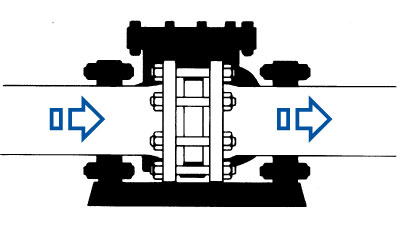 horizontal flow rib vertical check valve