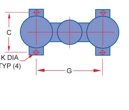 mounting layout 5 6 8 inch duplex strainer Sure Flow