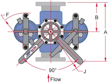 top view 5 6 8 inch duplex strainer