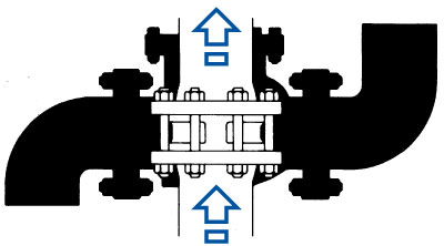 vertical flow schematic check valve