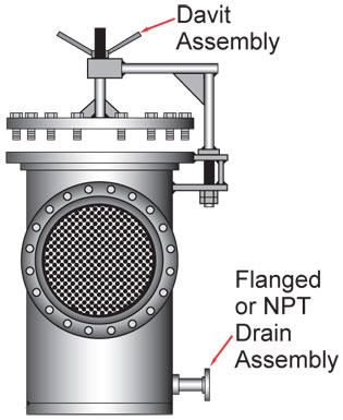 Sure Flow Davit Assembly option for strainers