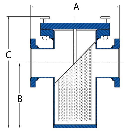 Sure Flow P-Series Schematic cutaway FRP Strainer