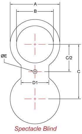 Spectacle Blind schematic for Dimensions