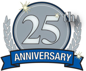 25th anniversary logo for Sure Flow Equipment