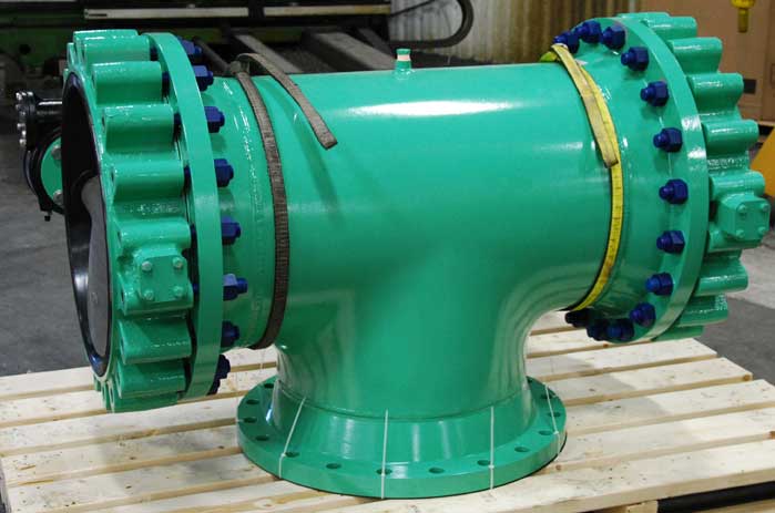 butterfly valve for insertion into large dual basket strainer