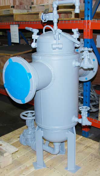good back view steam jacketed strainer