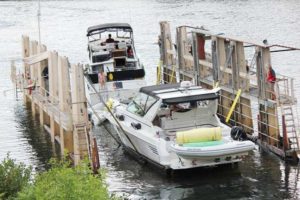 Big Chute Marine Railway boats exiting
