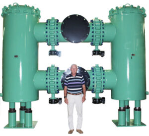 24 by 42 inch DBH150 carbon steel fabricated dual baskest strainer