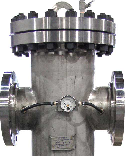 BW150SS basket strainer with differential pressure gauge