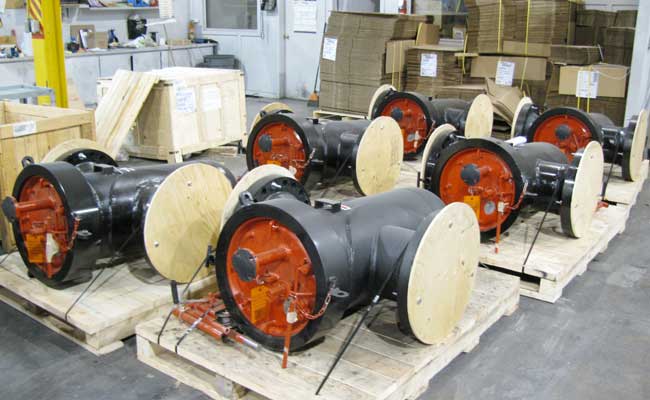 BWH basket strainers with quick opening closures and davits