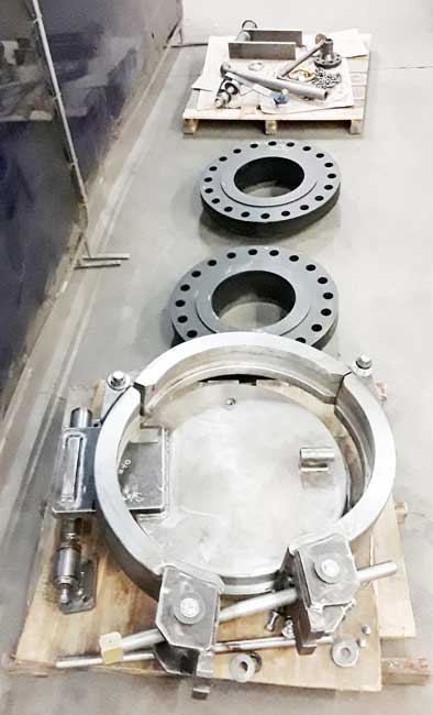 subcomponents as received for fabricated pressure vessel