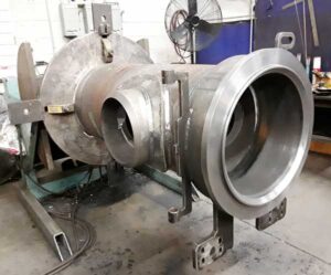 progression of welding on fabricated pressure vessel