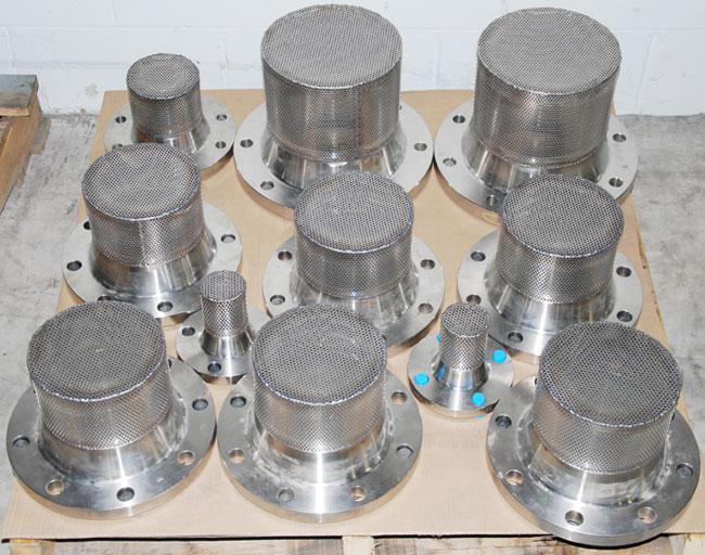 bird screen strainers customer fabricated from titanium