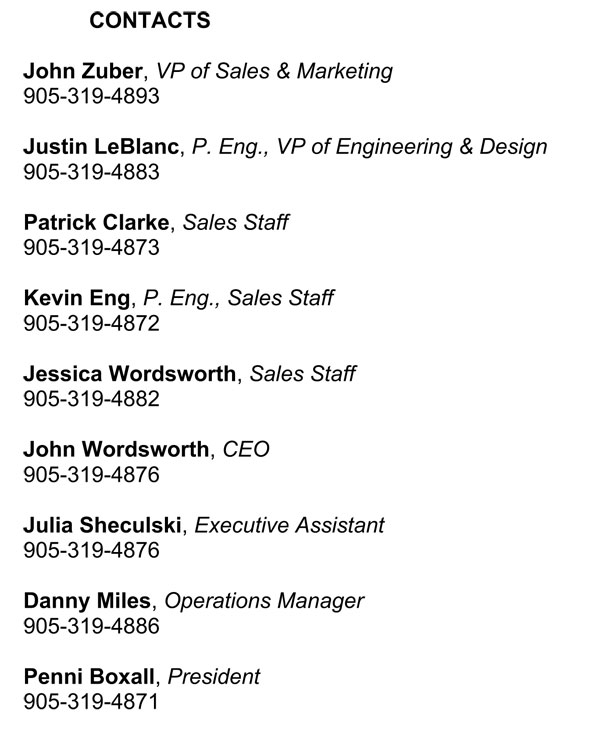 Sure Flow Employee Contact Listing