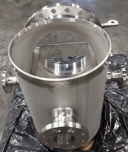 view from above of fabricated stainless steel Tee strainer