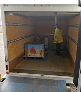 Salvation Army truck for food donation