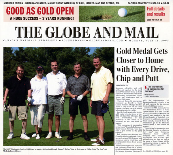Globe and Mail Golf Tournament coverage